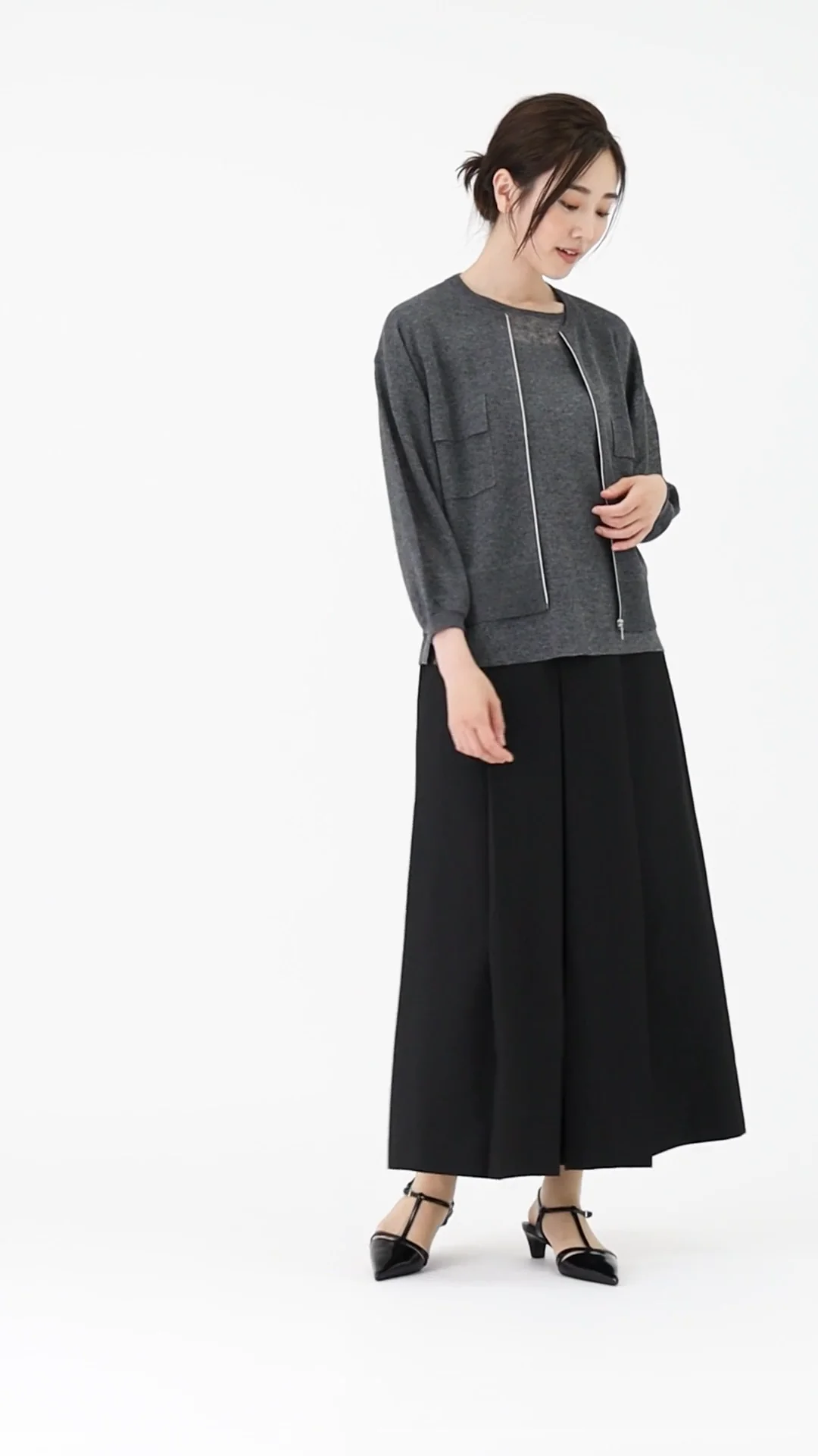 新品 PINORE/ピノーレ レディース パンツ グレー サイズ42 ミキシングクロス パンツ ｜ PINORE（ピノーレ）｜.K online