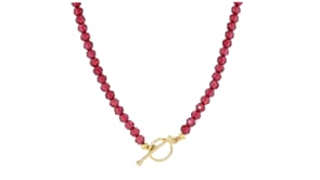 60.00 ct. t.w. Garnet Bead Toggle Necklace in 18kt Gold Over Sterling