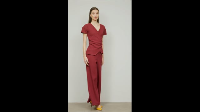 Calça Pantalona Boucle Vinho Miriam