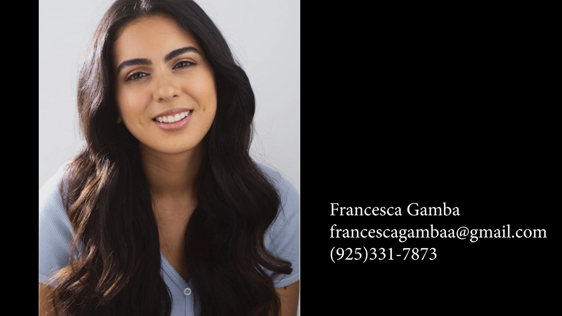 Francesca Gamba Acting Reel