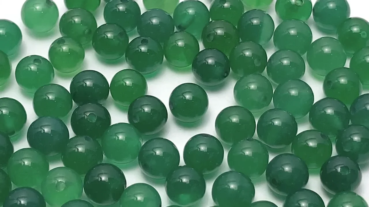 グリーンオニキス 片穴ラウンド6mm 10粒｜天然石ビーズの卸問屋・通販