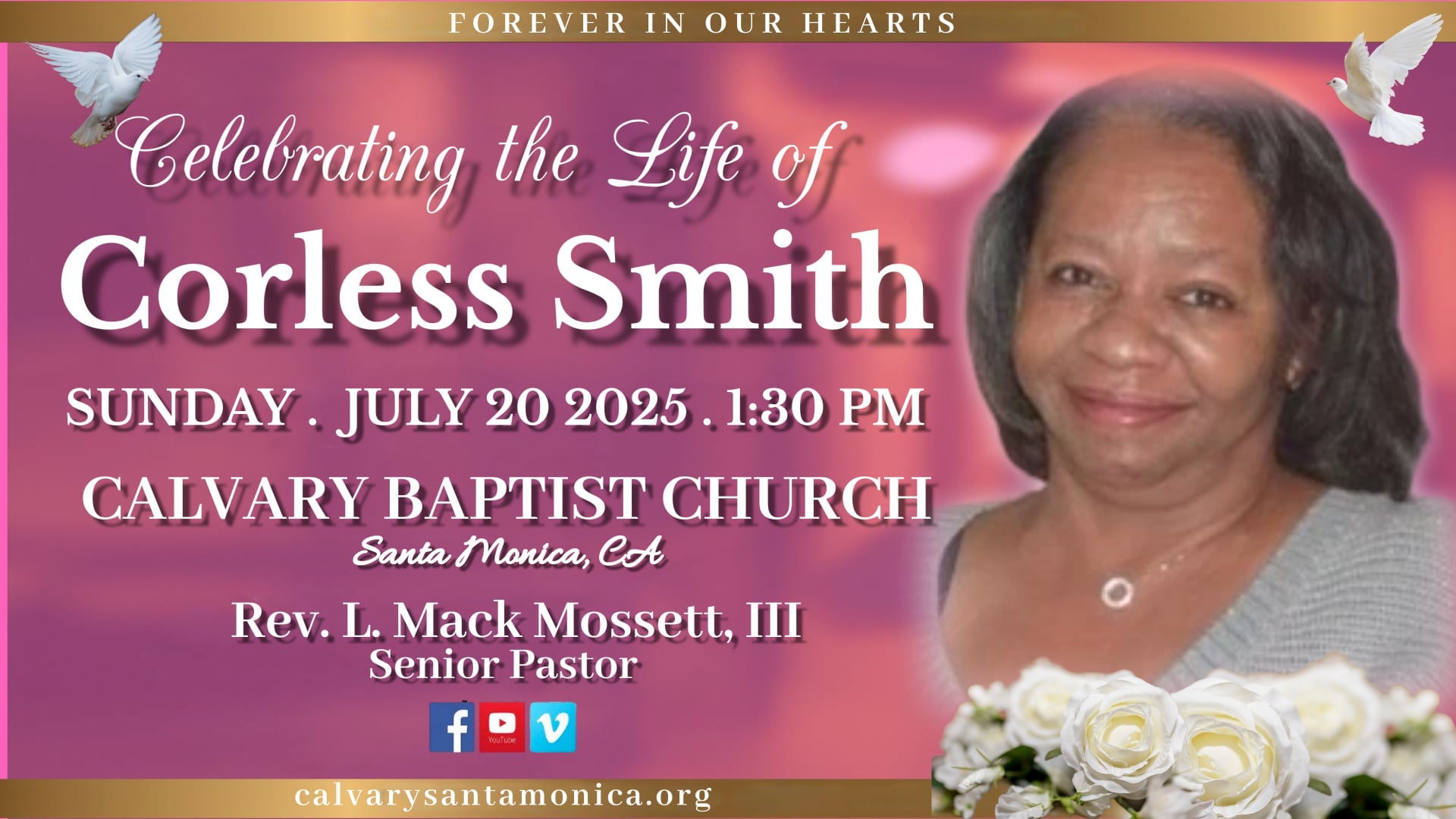 Celebration of Life Service - Corless Smith 07.20.2025