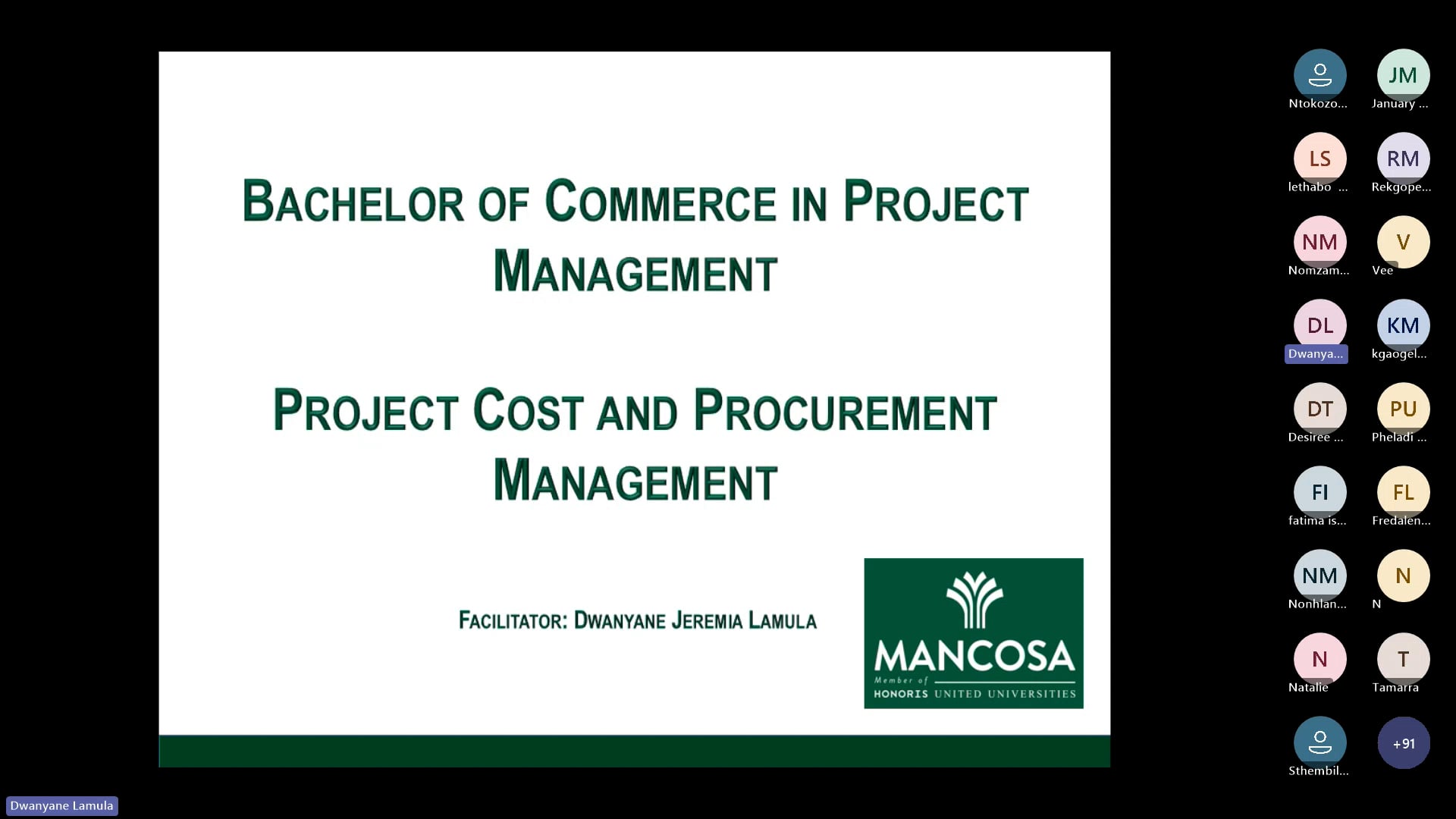 BCom (PM) - Project Cost and Procurement Management - Jan25-20250720 ...