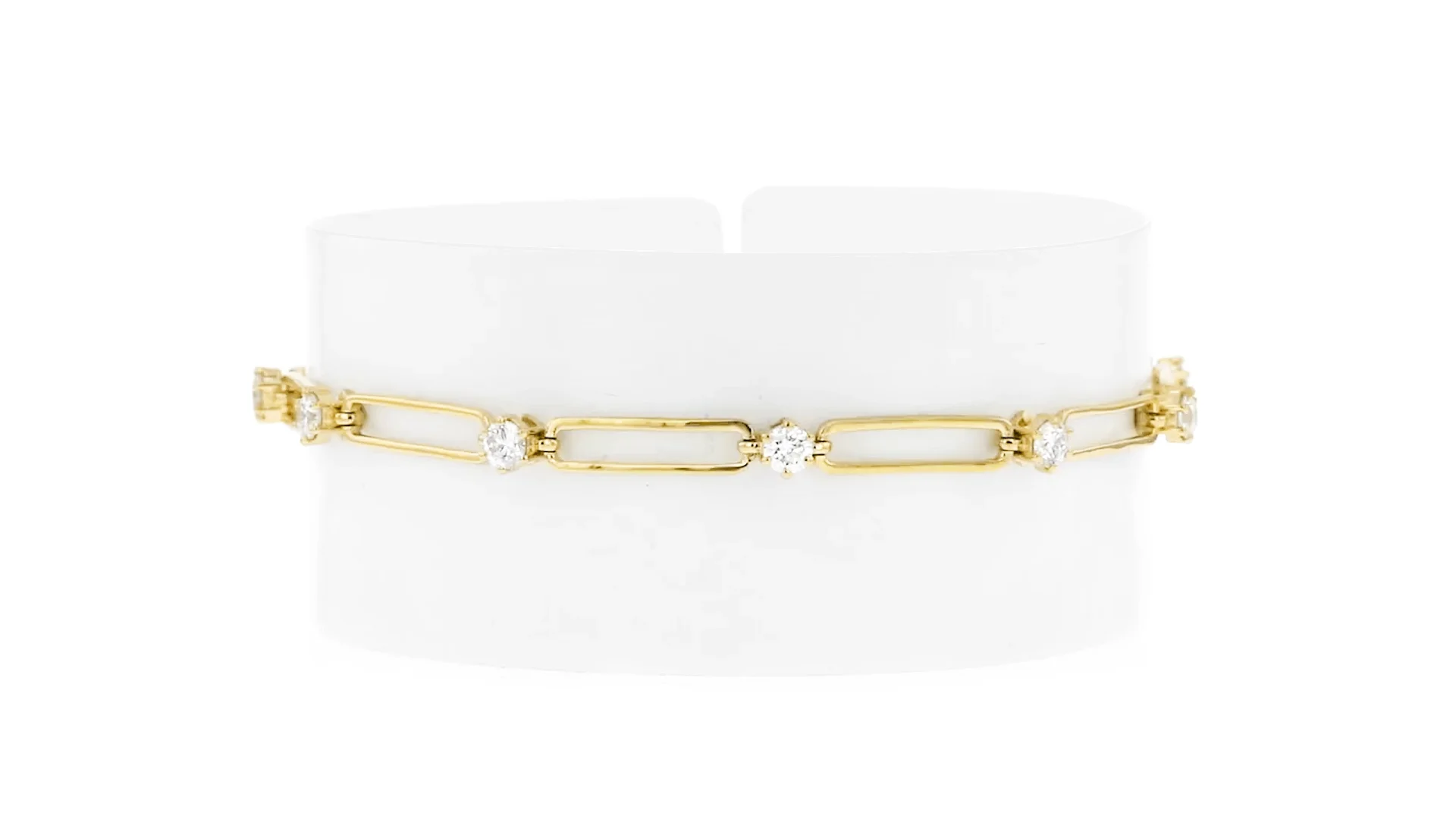 1.20 ct. t.w. Lab-Grown Diamond Paper Clip Link Bracelet in 18kt