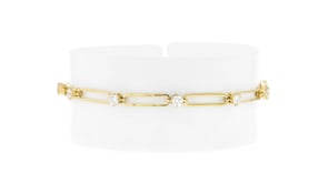 1.00 ct. t.w. Lab-Grown Diamond Paper Clip Link Bracelet in 18kt Gold Vermeil