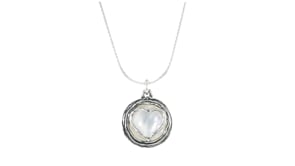 Mother-of-Pearl Heart Overlay Necklace in Sterling Silver