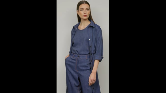 Calça Baggy em Tecido Jeans Julia