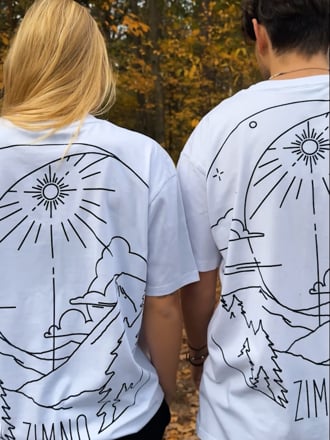 Video: T-Shirt Oversize Gwiazda Polarna Biały UNISEX