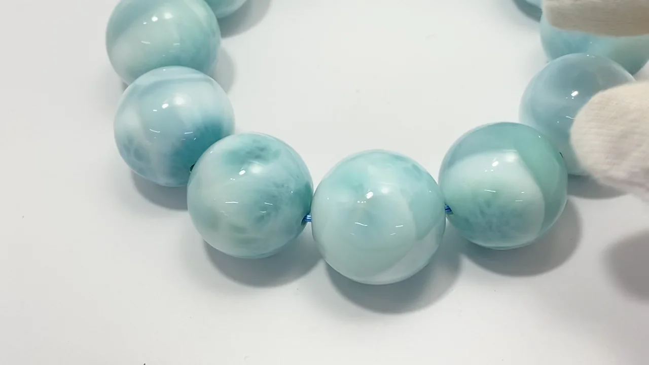 動画】【1点もの】ラリマーAA++ ラウンド21mm 1連(ブレス) NO.10