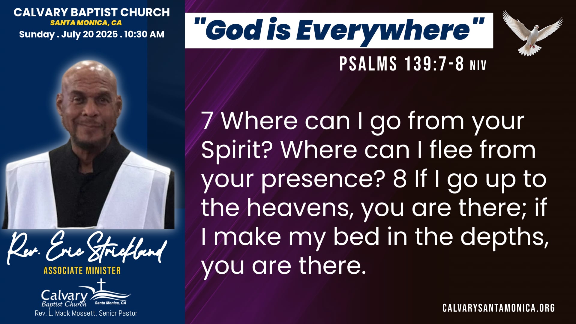 July 20 2025_Calvary Baptist Church, Santa Monica 10:30 AM Morning Worship Service