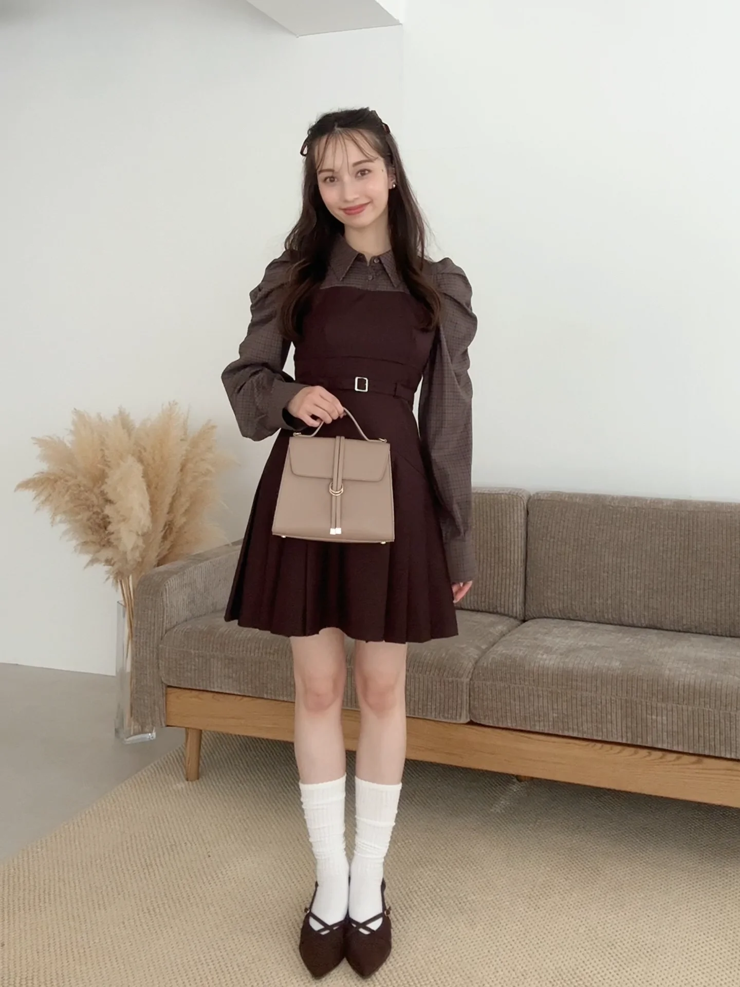 Mサイズ ファッション dazzlin ダズリン レイヤードシャツミニ