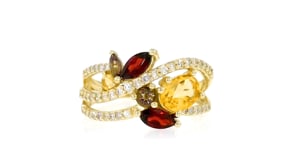 1.53 ct. t.w. Multi-Gemstone Ring with .25 ct. t.w. Diamonds in 14kt Yellow Gold