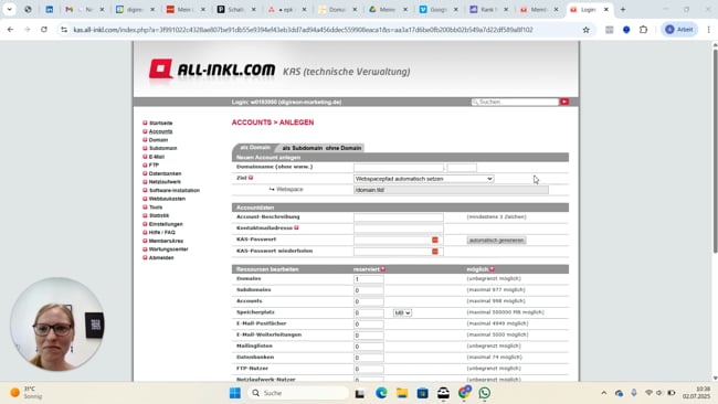 WordPress auf Domain installieren