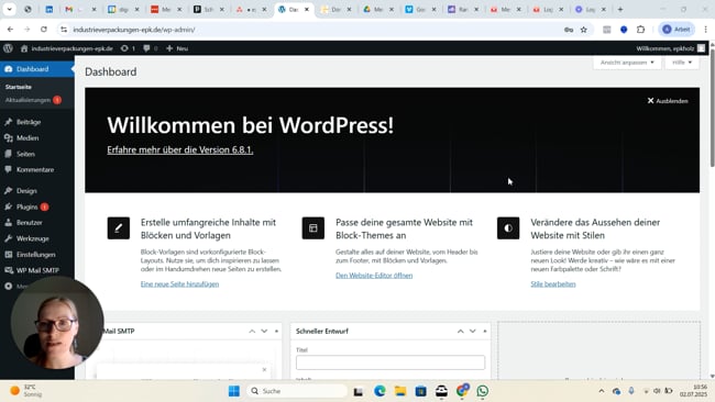 Elementor bei WordPress installieren und gespeichertes Template einfügen