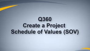 Create Schedule of Values (SOV)