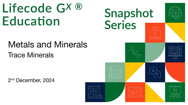 Metals and Minerals, Trace Minerals