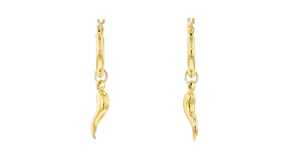 Italian 10kt Yellow Gold Hoop Earrings with Removable Italian Horn Drops