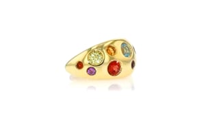 .26 ct. t.w. Scattered Multi-Gemstone Single Ear Cuff in 18kt Gold Over Sterling
