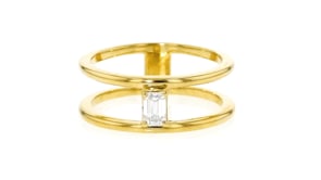 .25 Carat Emerald-Cut Lab-Grown Diamond Open-Space Ring in 18kt Gold Vermeil