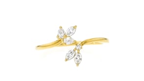 .25 ct. t.w. Multi-Shaped Lab-Grown Diamond Bypass Ring in 18kt Gold Vermeil