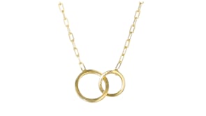 Italian 18kt Gold Vermeil Double-Circle Necklace