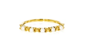 2-2.5mm Cultured Pearl Bead Ring in 14kt Yellow Gold