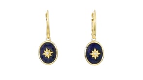 9.50 ct. t.w. Sapphire Star Drop Earrings with Diamonds in 18kt Gold Over Sterling