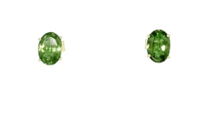 1.50 ct. t.w. Oval Green Tourmaline Stud Earrings in 14kt Yellow Gold