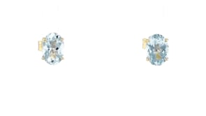 1.40 ct. t.w. Oval Aquamarine Stud Earrings in 14kt Yellow Gold