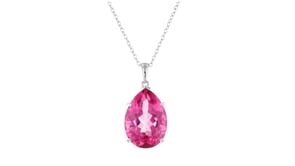 14.00 Carat Pink Topaz Pendant Necklace in Sterling Silver