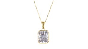 6.00 Carat Radiant-Cut CZ Pendant Necklace in 18kt Gold Over Sterling