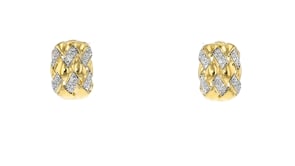 .25 ct. t.w. Diamond Basketweave Hoop Earrings in 18kt Gold Over Sterling
