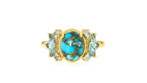 Turquoise Ring with .40 ct. t.w. Swiss Blue Topaz in 18kt Gold Over Sterling