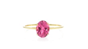 1.20 Carat Oval Pink Tourmaline Ring in 14kt Yellow Gold
