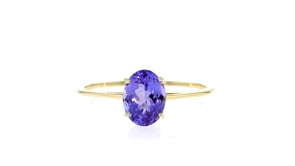 1.30 Carat Oval Tanzanite Ring in 14kt Yellow Gold