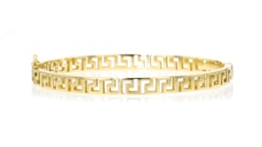 18kt Gold Over Sterling Greek Key Bangle Bracelet