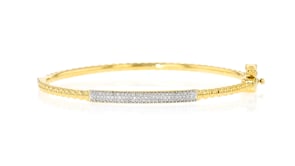 .25 ct. t.w. Diamond Bar Bangle Bracelet in 18kt Gold Over Sterling