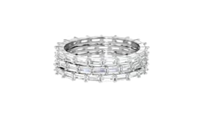 3.40 ct. t.w. CZ Jewelry Set: Three Rings in Sterling Silver