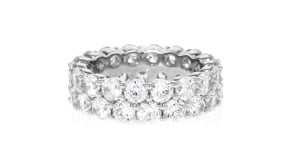 5.50 ct. t.w. CZ Two-Row Eternity Band in Sterling Silver