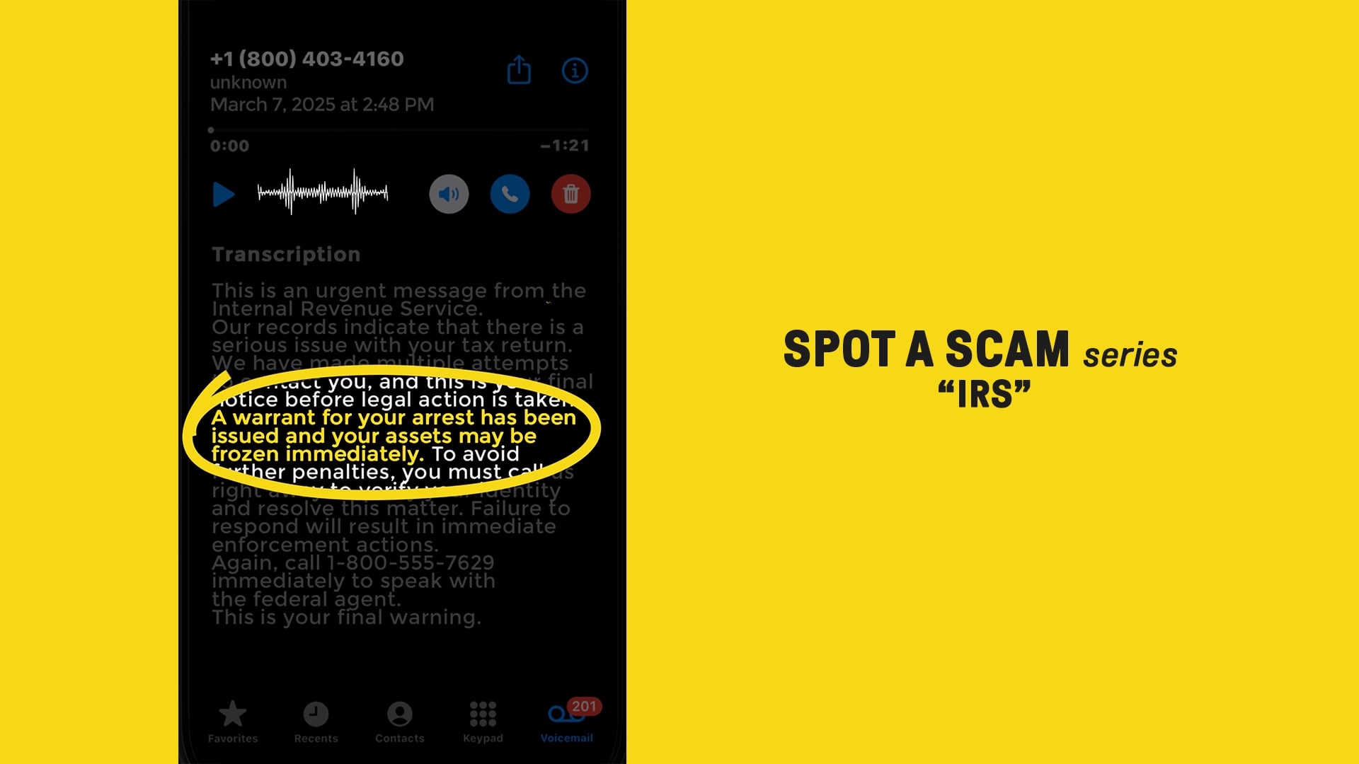 T9_SPOT A SCAM_Series_"IRS"