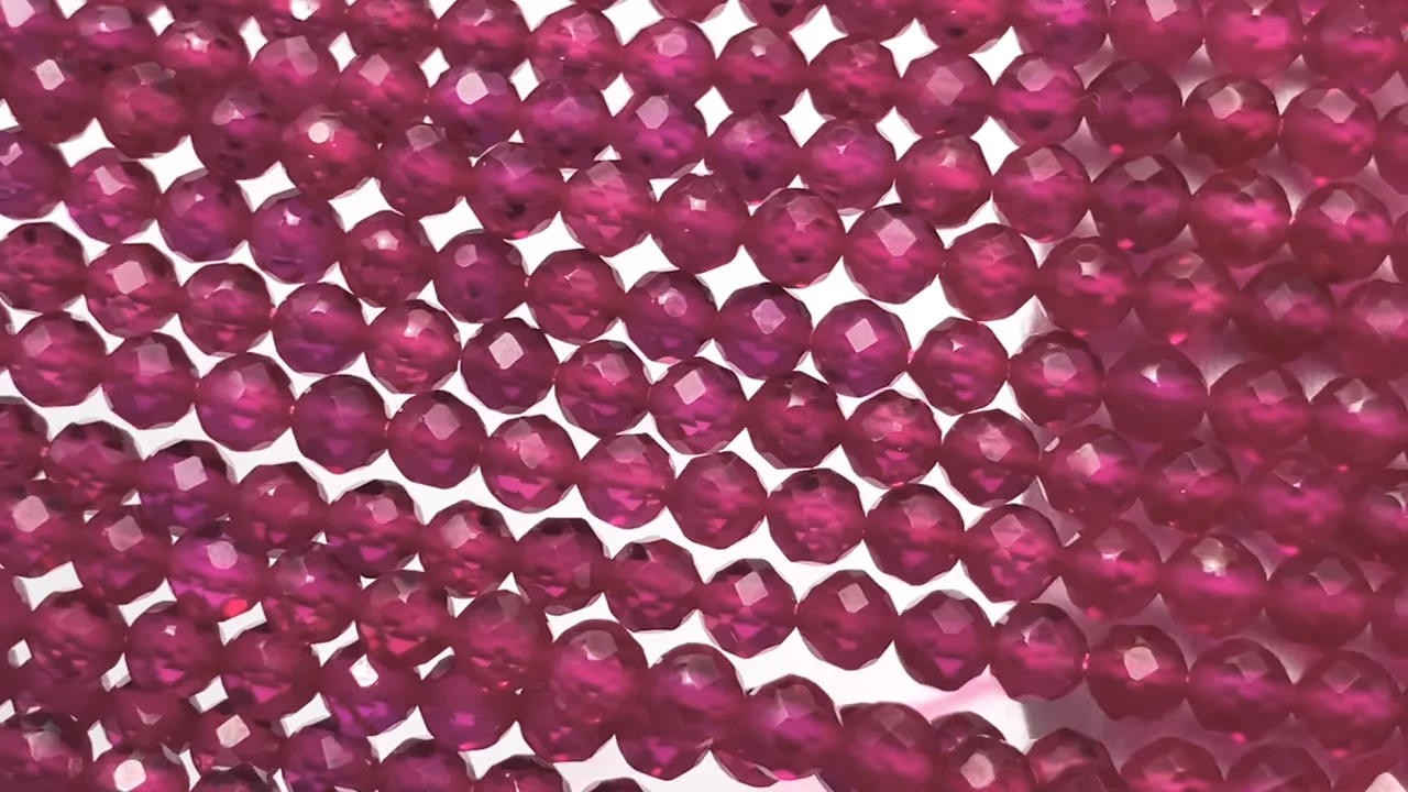 合成ルビー ラウンドカット4mm ｜天然石ビーズの卸問屋・通販ケンケン