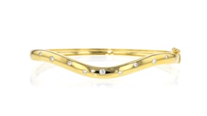 .25 ct. t.w. Lab-Grown Diamond Curved Bangle Bracelet in 18kt Gold Vermeil