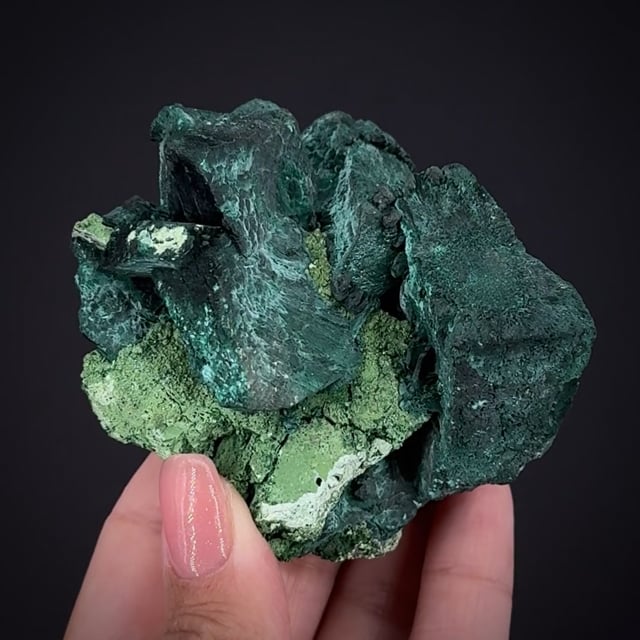 Malachite ps. after Azurite on Mottramite