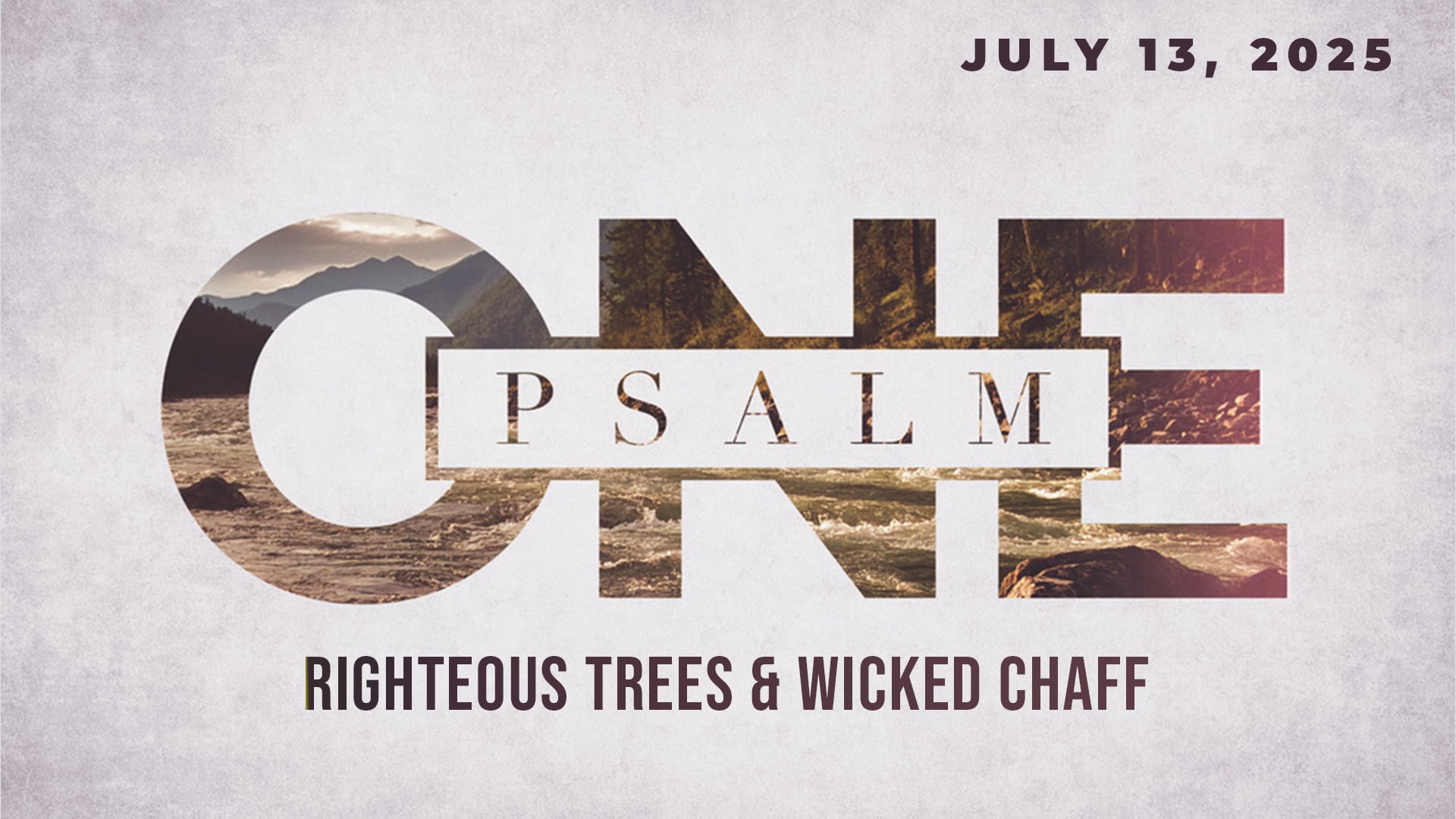 July 13, 2025 - Blessed Trees and Wicked Chaff - Psalm 1