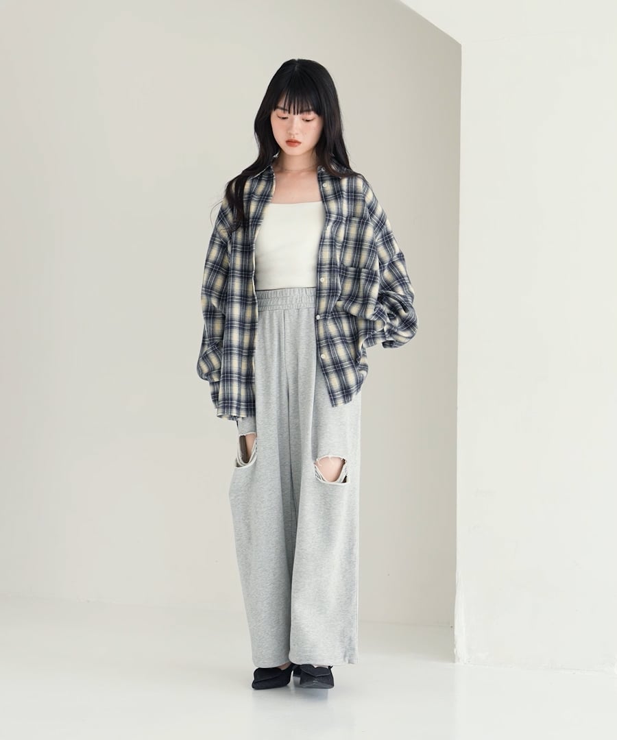 DEZERT ルーズスウェットパンツ（ヘザーグレー） V系 ルーズスウェットパンツ（ヘザーグレー） | DEZERT STORE