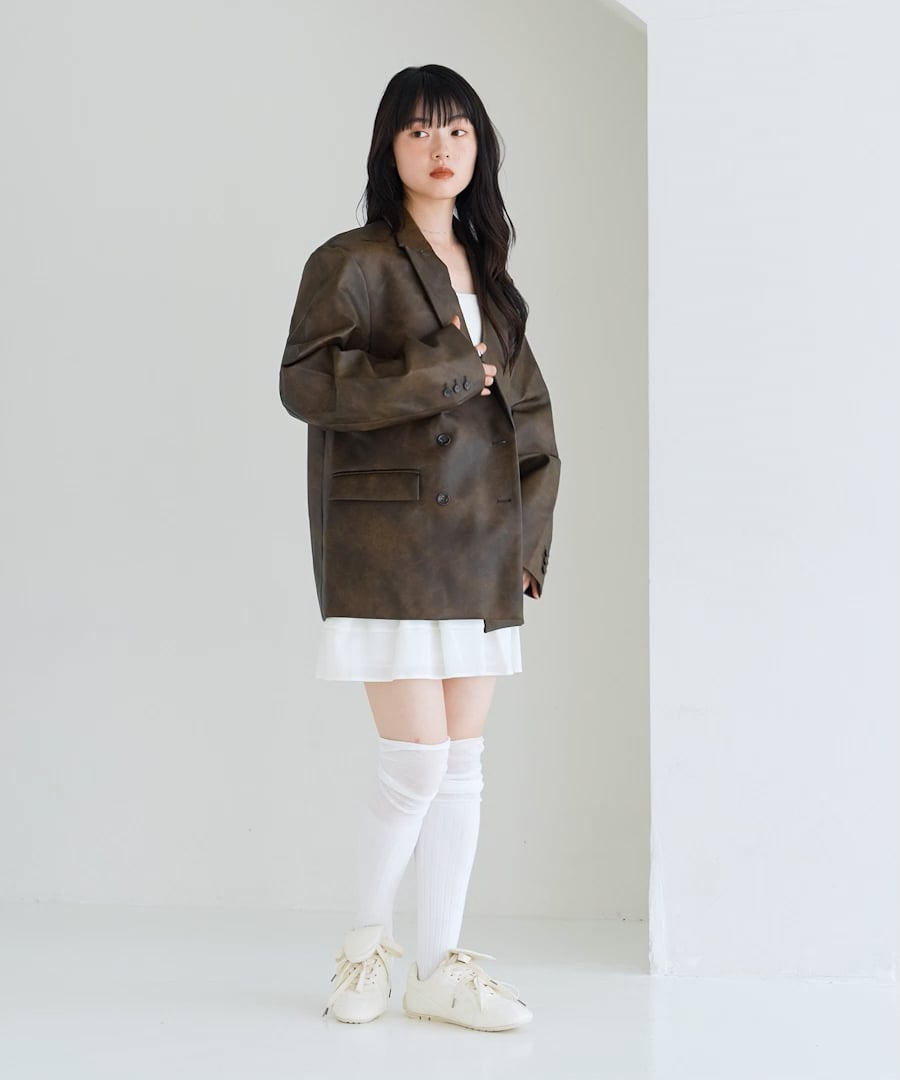 2024発売 Heather レザージャケット 予約】フェイクレザーテーラードジャケット | [公式]ヘザー