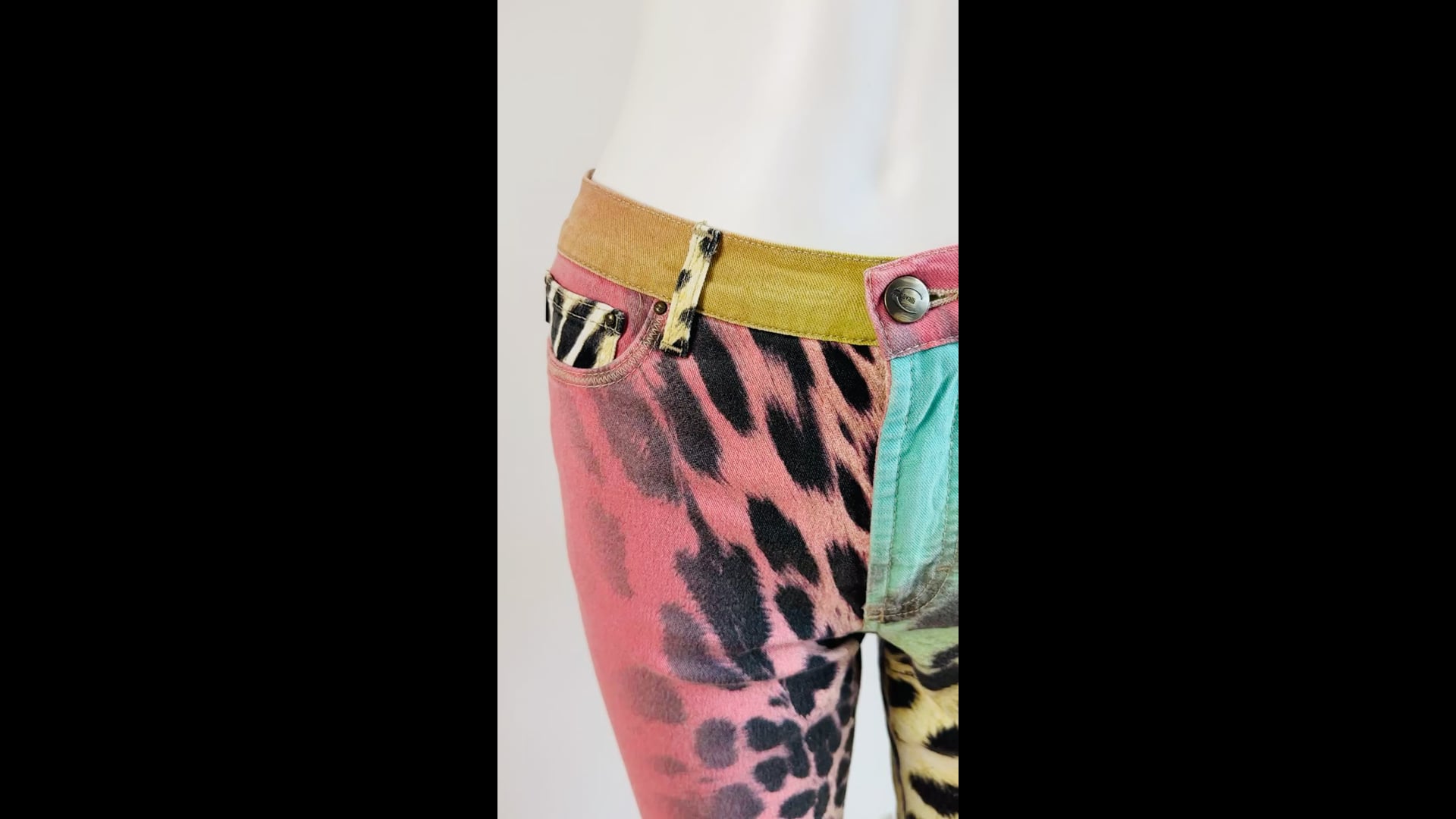 Gorgeous Y2K Robert Cavalli Just Cavalli Colorful Rainbow Leopard