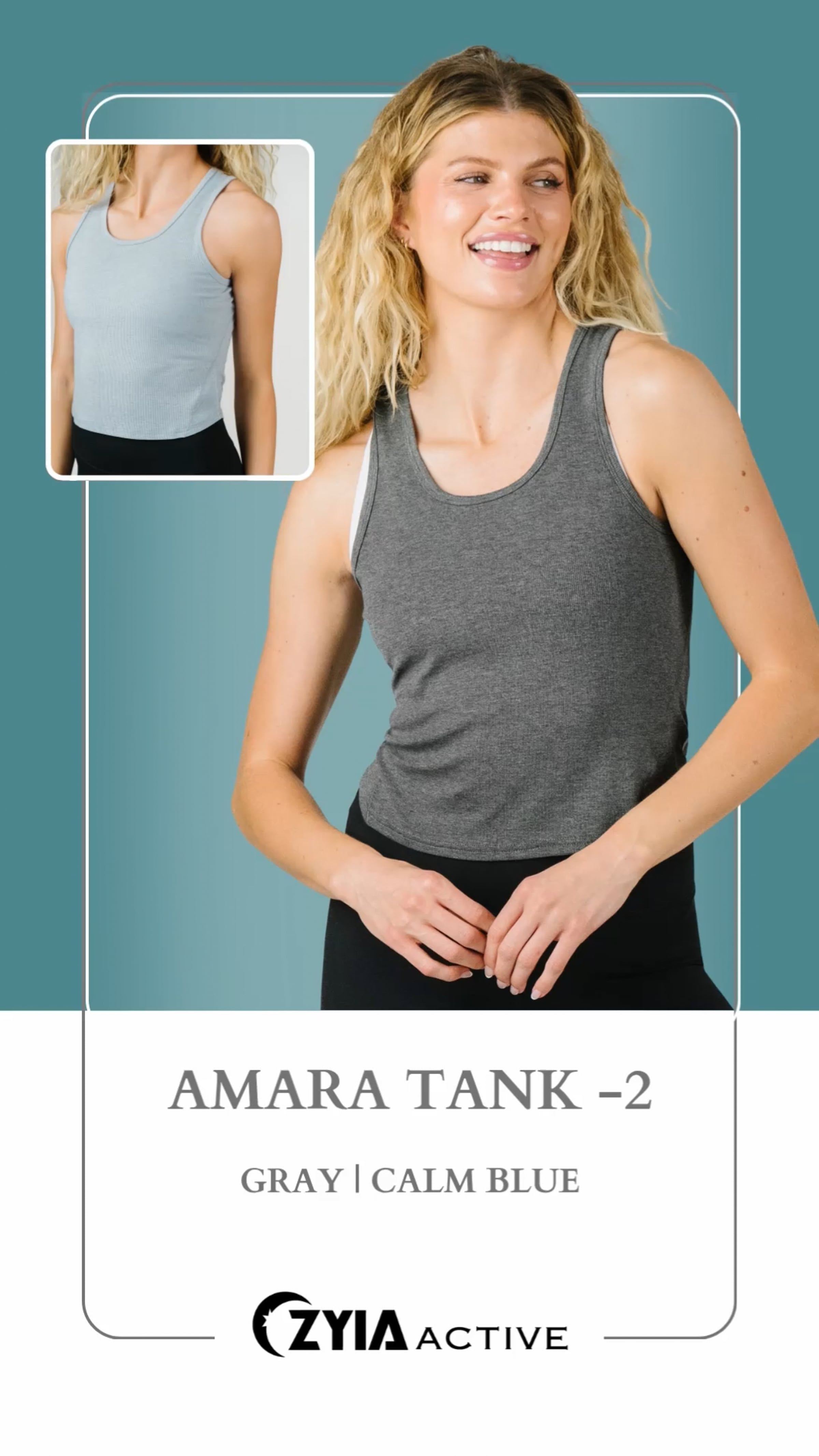 Amara Tank -2 | Gray #2628 | Calm Blue #2625 | Videos & Movies on Vimeo