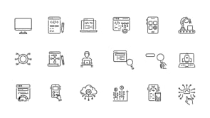 Animated Development Icon Art Set, an Outline Icon by Prosymbols (Thumbnail 4 of 4)