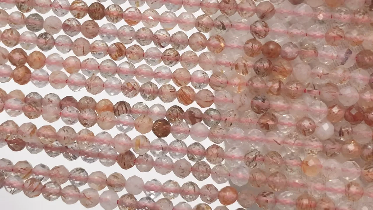 マイカインクォーツ ラウンドカット3mm 1連｜天然石ビーズの卸問屋